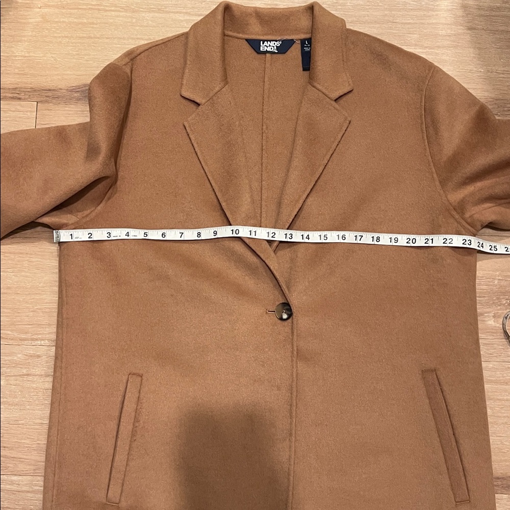 Lands’ End Wool Blend Overcoat - Camel - Size - Large - Picture 9 of 16